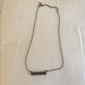 Chrome geode bar necklace